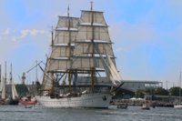 Hanse Sail Rostock Windjammer im Seekanal